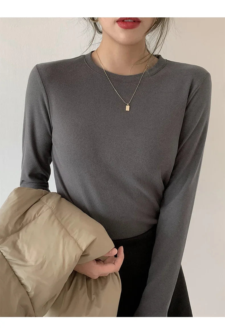 Winter Women Sweater T Shirt Women  Oversize T-Shirt Woman Clothes Female Tee Tops Pullover Long Sleeve Tube Knitted Tshirt Top