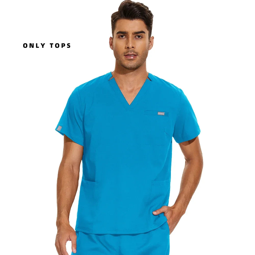 Medical Uniform Lab Clothes Women Mens Scrubs Tops Nurse Nursing Uniform Vet Costume Spa Workwear Hospital Surgery Work Shirts