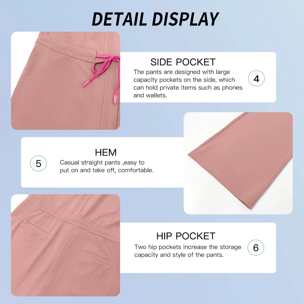 Medical Uniform Nursing Surgical Gown High Quality Elastic Bodysuit Healthcare Pharmacy Solid Color Jumpsuits Wholesale Workwear