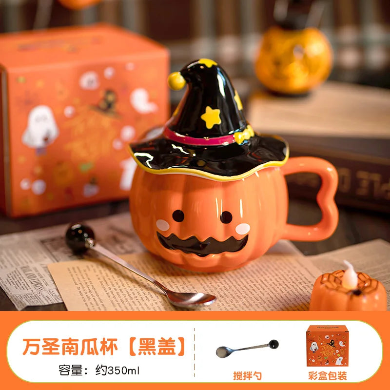 Cute Gift Cup Funny Pumpkin Magic Hat Mug Practical Souvenirs for Girlfriends Couple Ceramic Water Cup