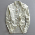 Plus Size 6XL 7XL Men's Casual Cotton Linen Shirt Formal Retro Long Sleeve Soft Loose Shirts Male Oversized Clothing Shirts Tops