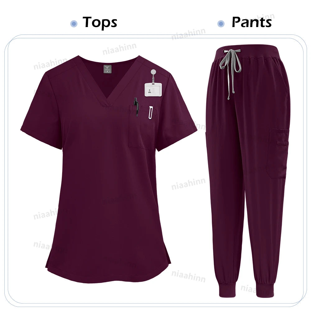 Medical Clothing for Women Scrubs Jogger Sets Nursing Pants Surgical Gown High Quality Medical Uniforms Wholesale Beauty Uniform