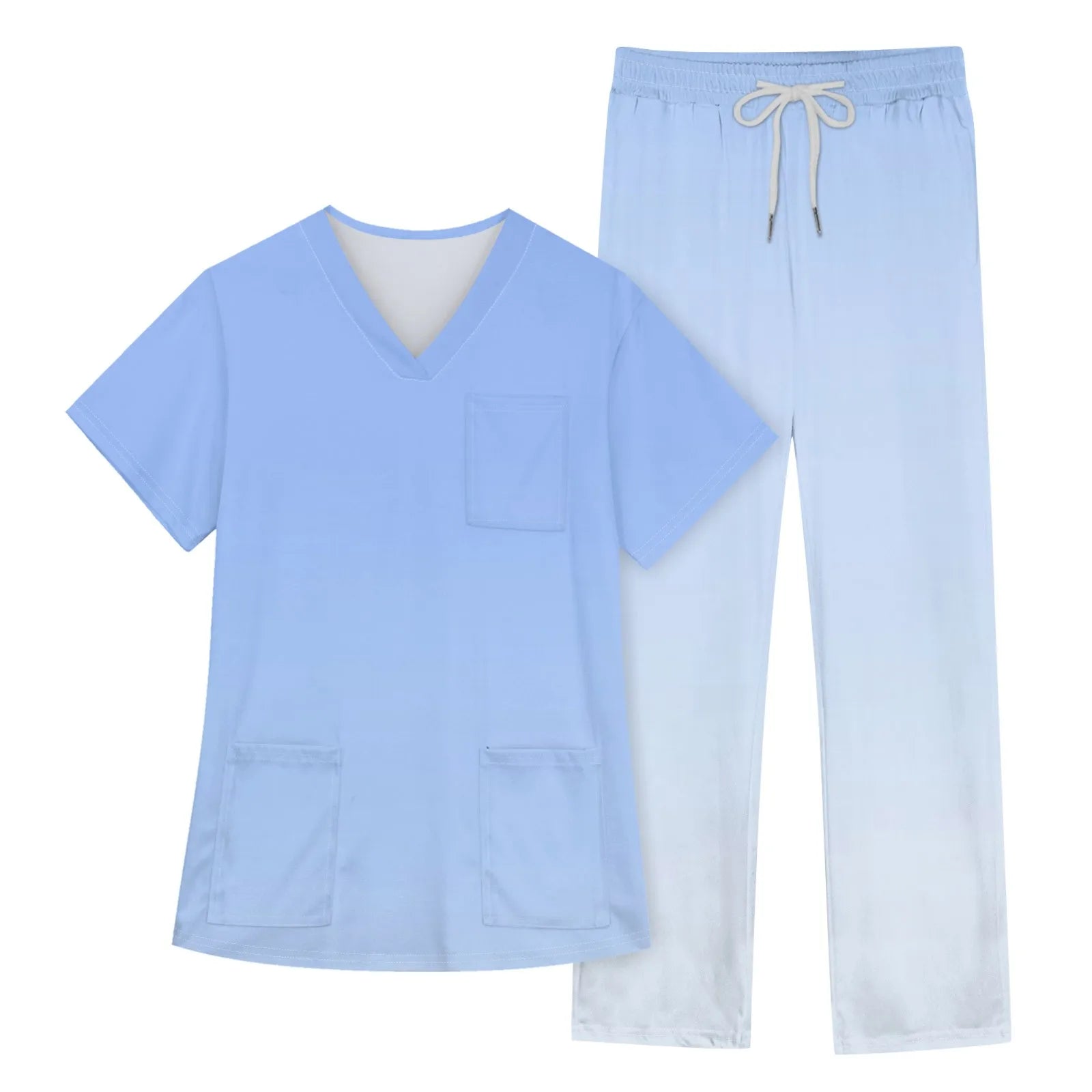 Women Medical Uniforms Slim Fit Scrubs Sets Tops Straight Pant Nurses Accessories Dental Clinic Beauty Salon Workwear Clothes