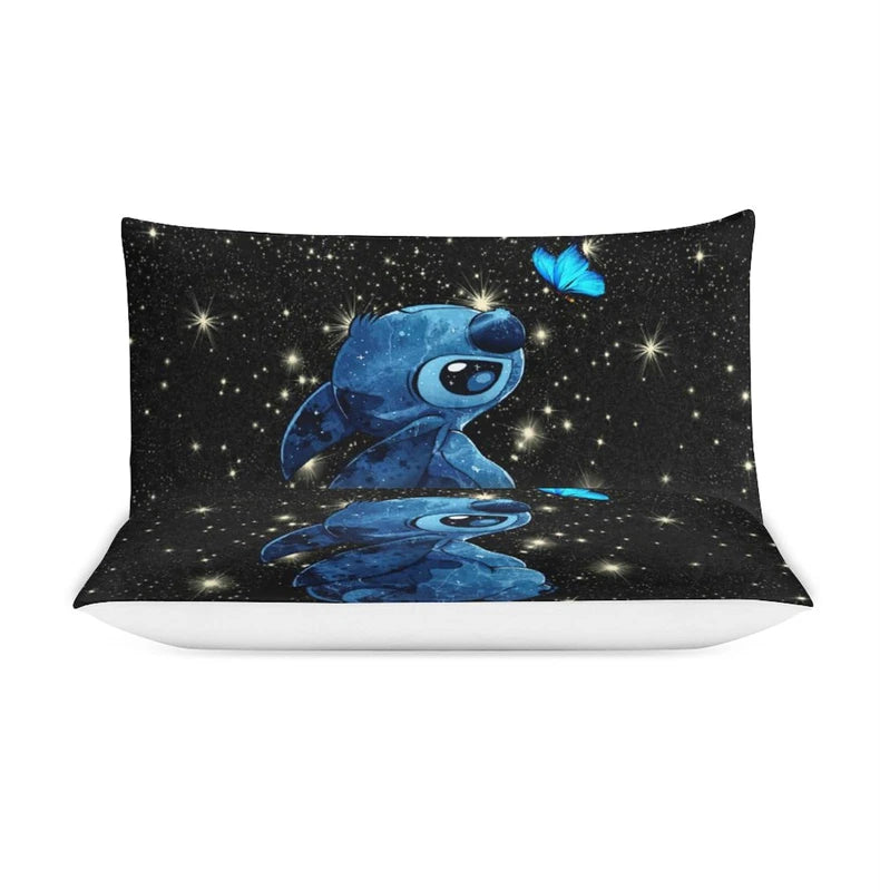 Stitch Cute Cartoon Kids Duvet Cover 3D Printed Cartoon Bedding Set, 2/3pc Duvet Cover Set with 1 Duvet Cover and 2 Pillow Cases