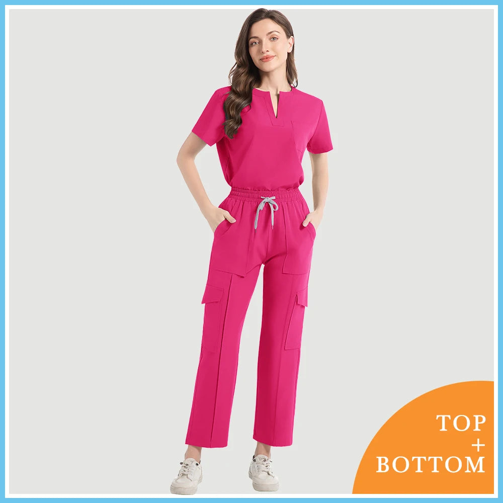Women Scrubs Nurse Accessories Medical Uniform Unisex Slim Fit Comfort Clinical Women Operating Room Work Uniform Jogger Suit