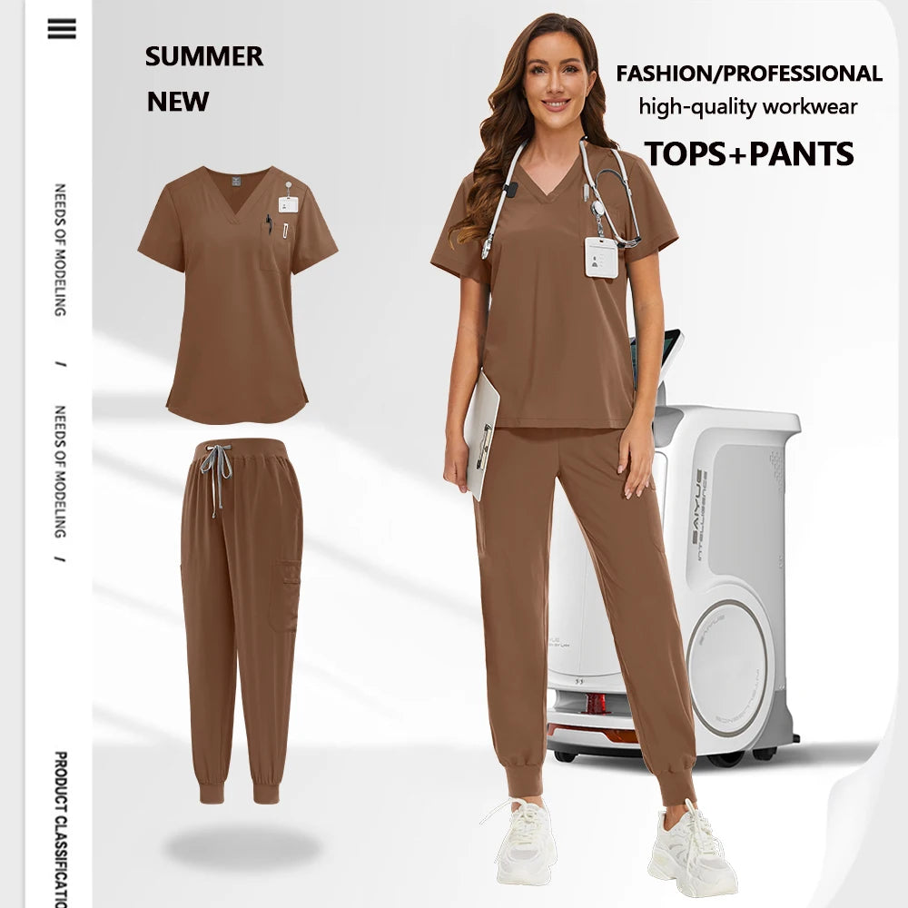 Work Clothes Woman Men Soft Summer Medical Uniform Doctor Surgery Workwear