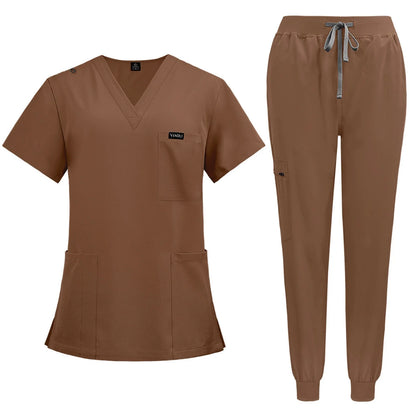 Cleaning Uniform for Women Nursing Scrub Top Pants Medical Suit Pediatric Nanny Work Wear Operating Room Surgical Gown Wholesale