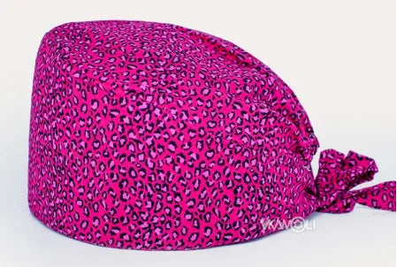 Nurse Scrubs Cap Adjustable Scrubs Hat Unisex Cotton Pink Print Nursing Caps Accessories Medical Work Hat Pet Shop Surgicals Hat