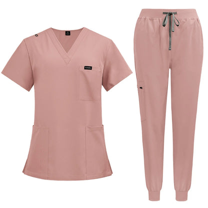 Cleaning Uniform for Women Nursing Scrub Top Pants Medical Suit Pediatric Nanny Work Wear Operating Room Surgical Gown Wholesale