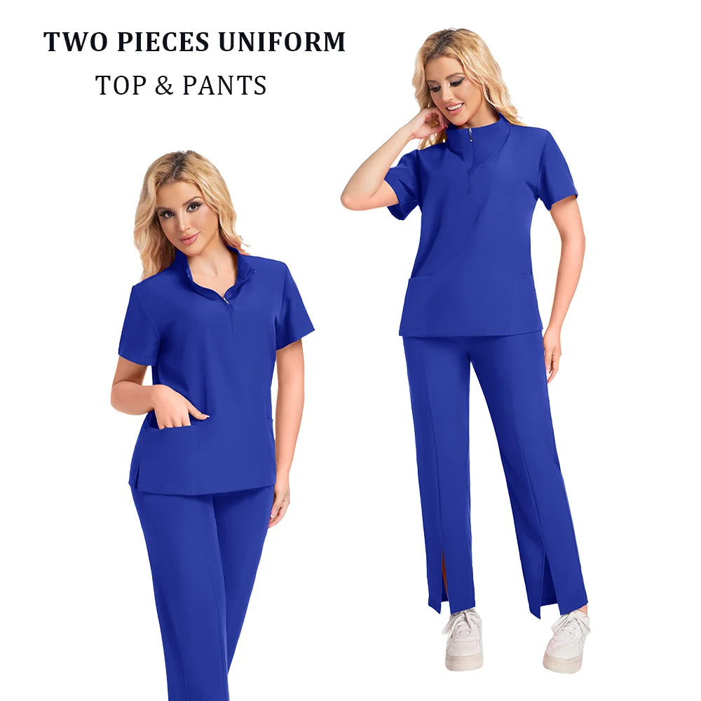 Surgical Uniforms Woman Scrub Set Medical Nurse Beauty Salon Workwear Clinical Scrubs Top Pants Spa Doctor Nursing Clinical Suit