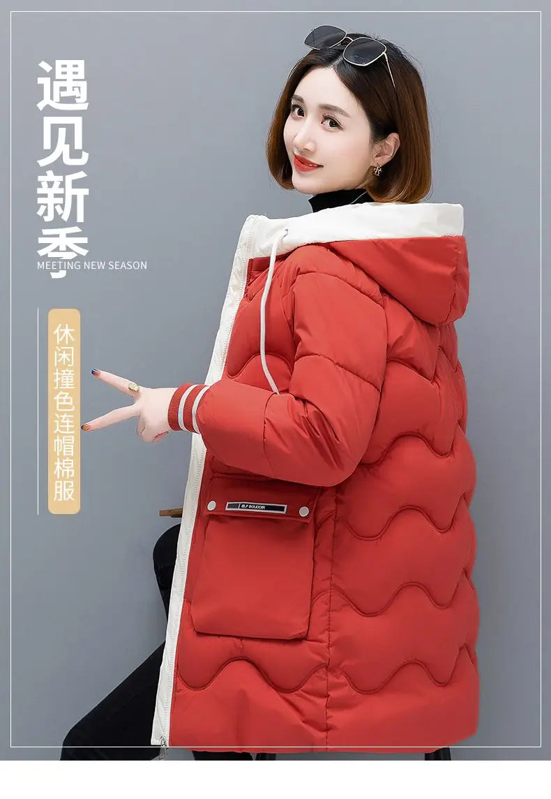 Long Winter Jacket Women Down Cotton Coats New Cotton Padded Puffer Parka Coat Women Hooded Outwear Thicken Warm Jacket 4XL