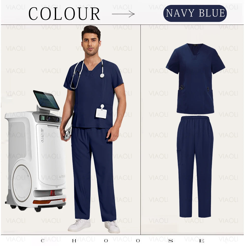 Multilcolors Beauty Work Clothes Hospital Nurse Uniforms Medical Scrub Set Women Men Clinical Clothes Dental Surgery Accessories