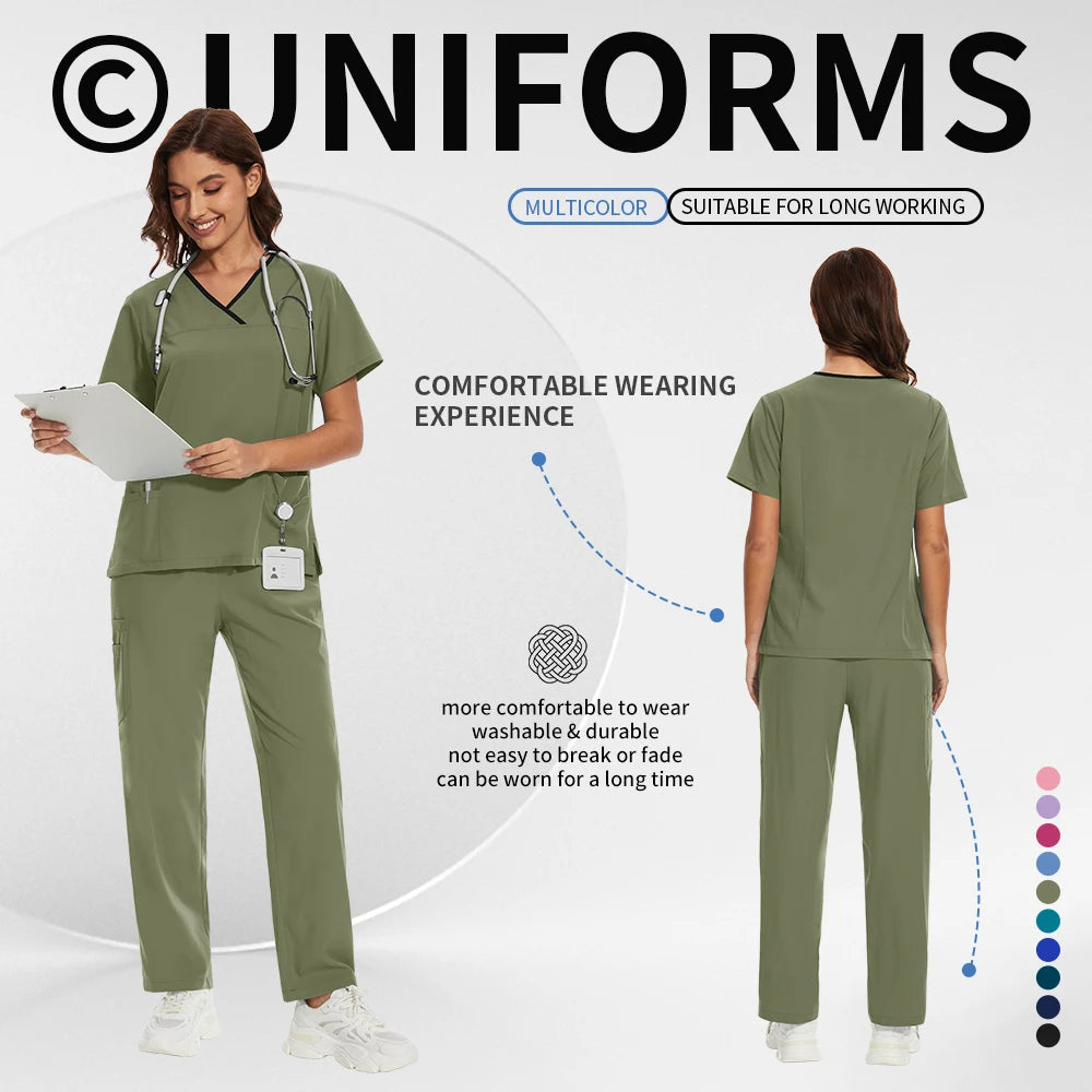Medical Uniforms Women Hospital Nurse Scrubs Sets Pet Grooming Scrubs Unisex Clinic Nursing Surgical Uniforms Spa Uniforms Women