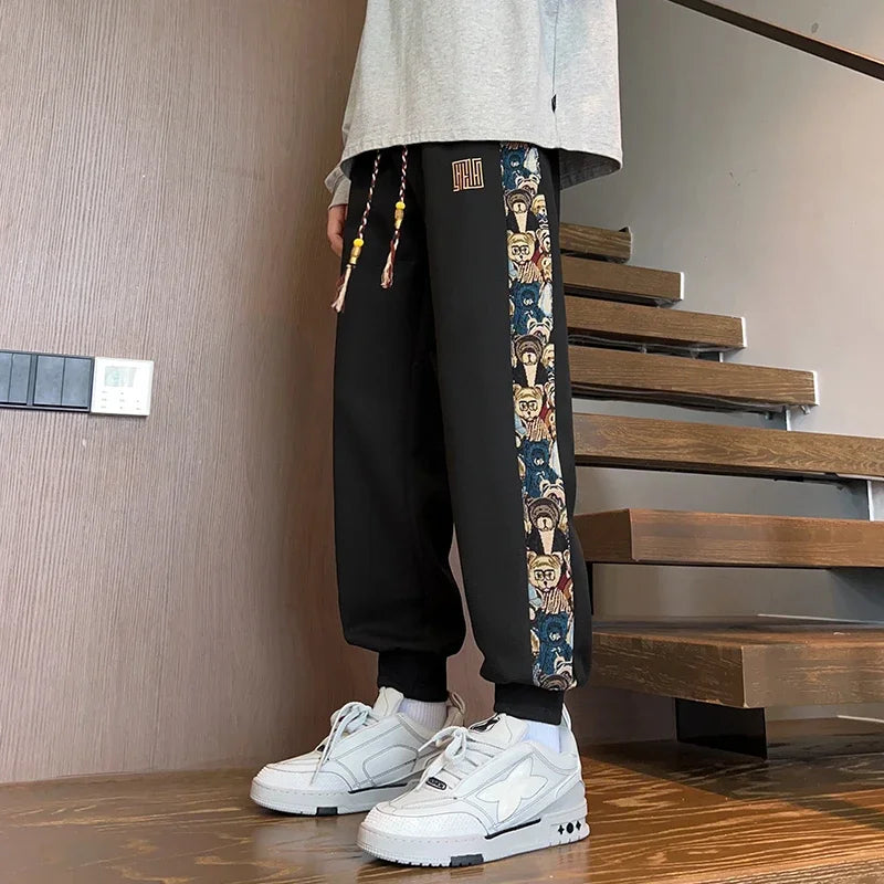 Plus Size Men's Jogger Pants Drawstring Elastic Sport Trouser Male Loose Trendy Streetwear Sweatpant Big Large 8XL Spring Summer