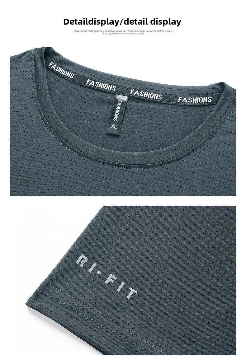 High-Quality Ice Silk T-Shirts Men Plus Size 8XL Male Tshirt Man Tee Shirt Breathable Wearing Tee Tops Running Fast Shipping