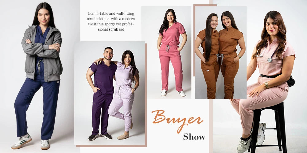 Scrubs Uniform Woman Cotton Print Scrub Healthcare Scrubs Women Fashion with Pockets Short Sleeve Nurse Uniform Tops Pants Sets