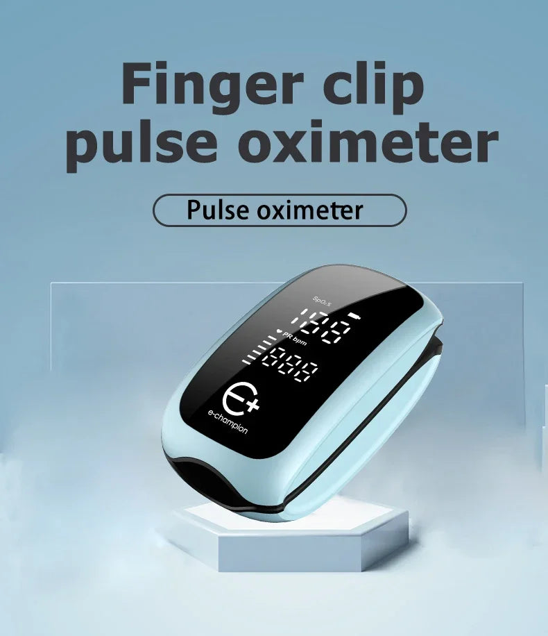 Rechargeable Fingertip Pulse Oximeter Medical Oximeter Strap Lanyard Blood Oxygen Saturation Monitor Digital LED Display Child