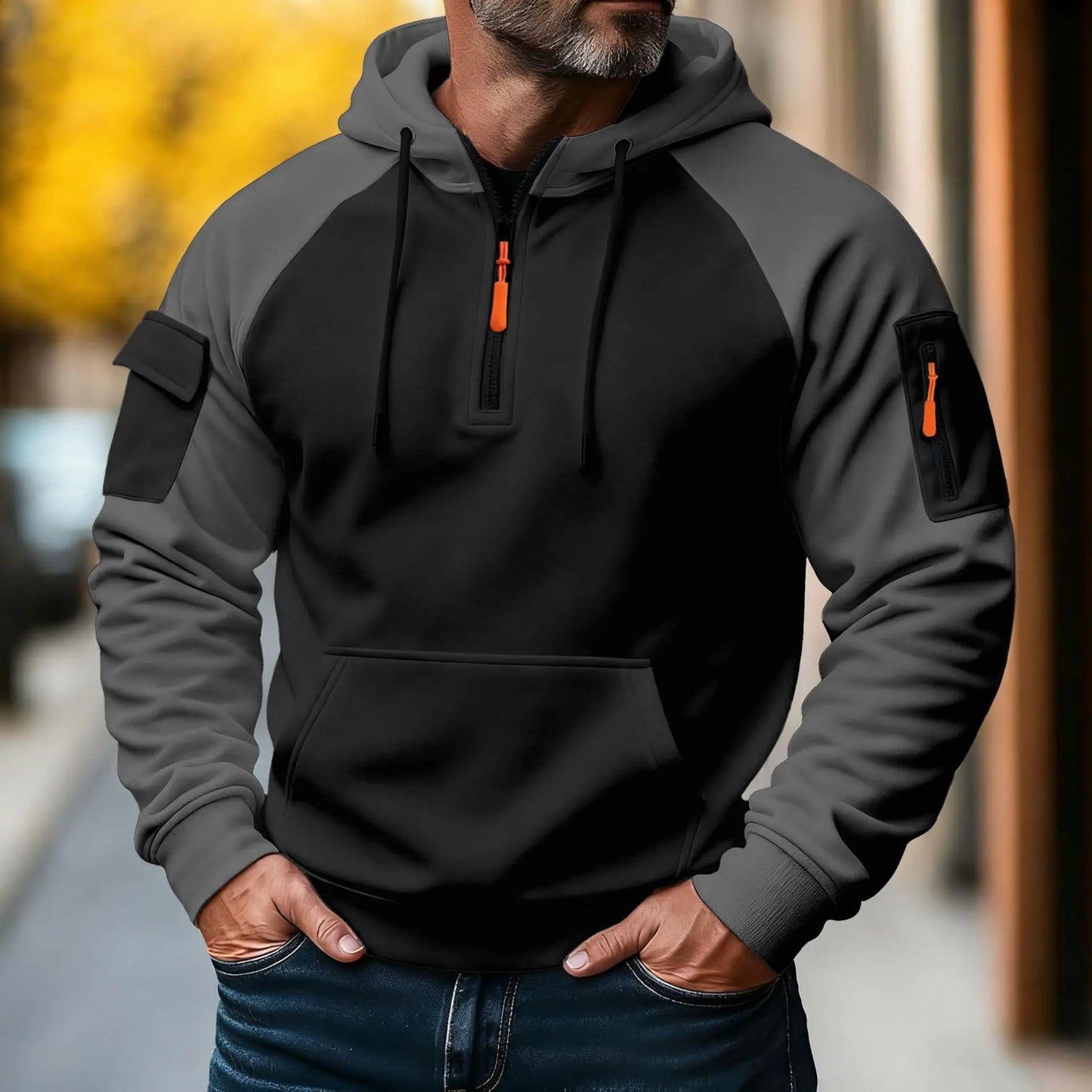 Winter Men's Hooded Sweater - Stylish and Fashionable Casual Long-Sleeved Loose-Fitting Multi-Colored with Zipper