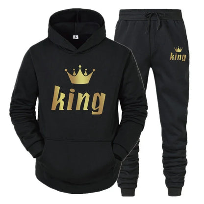2024 Couple Outfits Hoodie and Jogger Pants High Quality Men Women Daily Casual Sport Jogging Suit King Queen Tracksuits Sets
