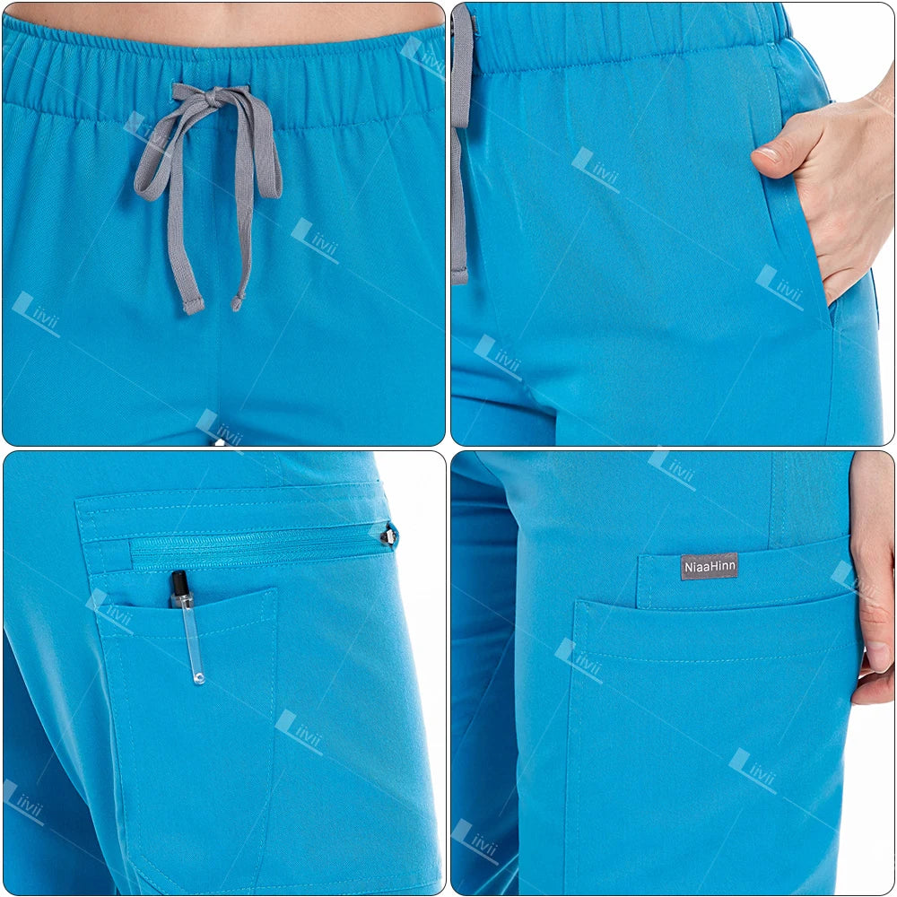 Surgical Uniforms Woman Beauty Salon Spa Work Clothes Long Sleeve Nursing Sets Medical Uniforms Clinical Suits Top Jogging Pants