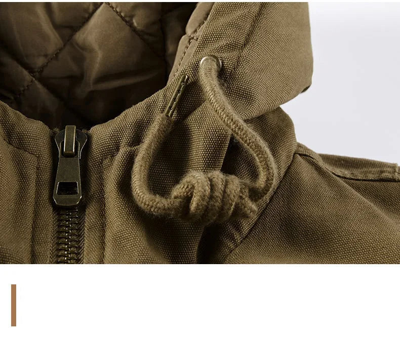 Winter Bomber Jacket 100% Cotton Hooded Warm Thick Overcoat Quilted Cotton Padded Tactical New Parkas Thermal Parkas Coats