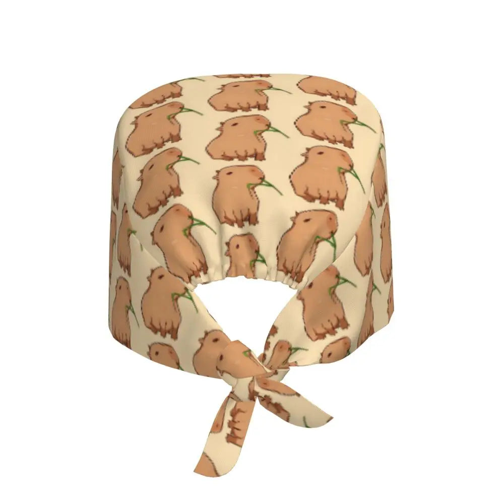 Custom Cartoon Capybara Medical Staff Scrubs Hat Women Men Comic Doctor Nursing Surgical Cap Scrub Caps