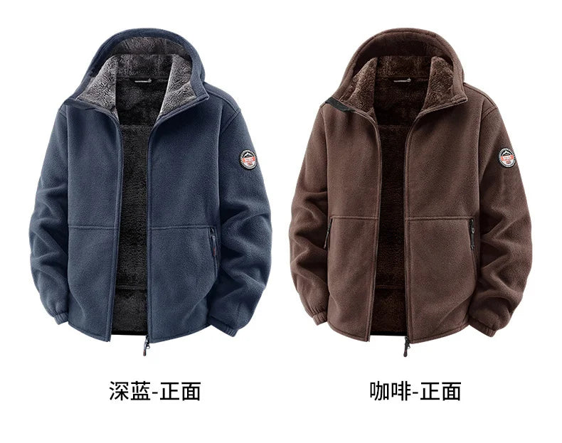 Winter Hoodies Men Outdoor Military Thick Warm Polar Fleece Jacket Camping Hiking Jackets For Streetwear Casual Coats Men Parkas