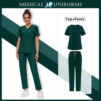 Wholesale Scrubs Set Nurse Dental Straight Surgery Suit Operating Room Clothing Medical Nurse Uniform Hospital Working Work Wear