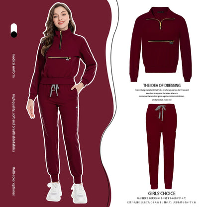 Hospital Medical Uniforms Nurse Suit Women Solid Color Dentistry Operating Room Scrub Set Two-piece Pet Grooming Doctor Workwear