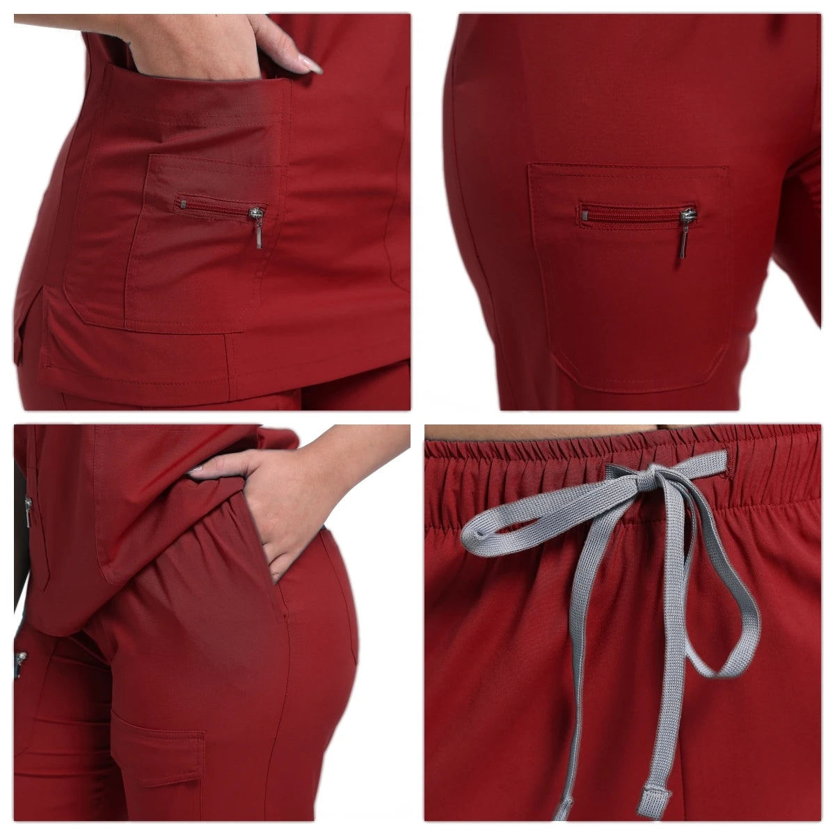 Surgical Uniforms Woman Medical Blouse Strechy Scrubs Top+pant Sets Medico Clothes for Doctors Nurses Clinical Medical Uniform