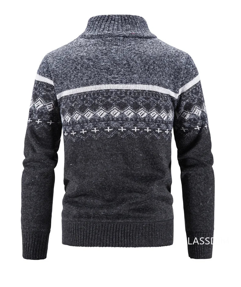 New Winter Men Cardigans Sweatercoats High Quality Male Thicker Warm Casual Cardigans Slim Fit Stand-up Collar Sweaters Size 3XL