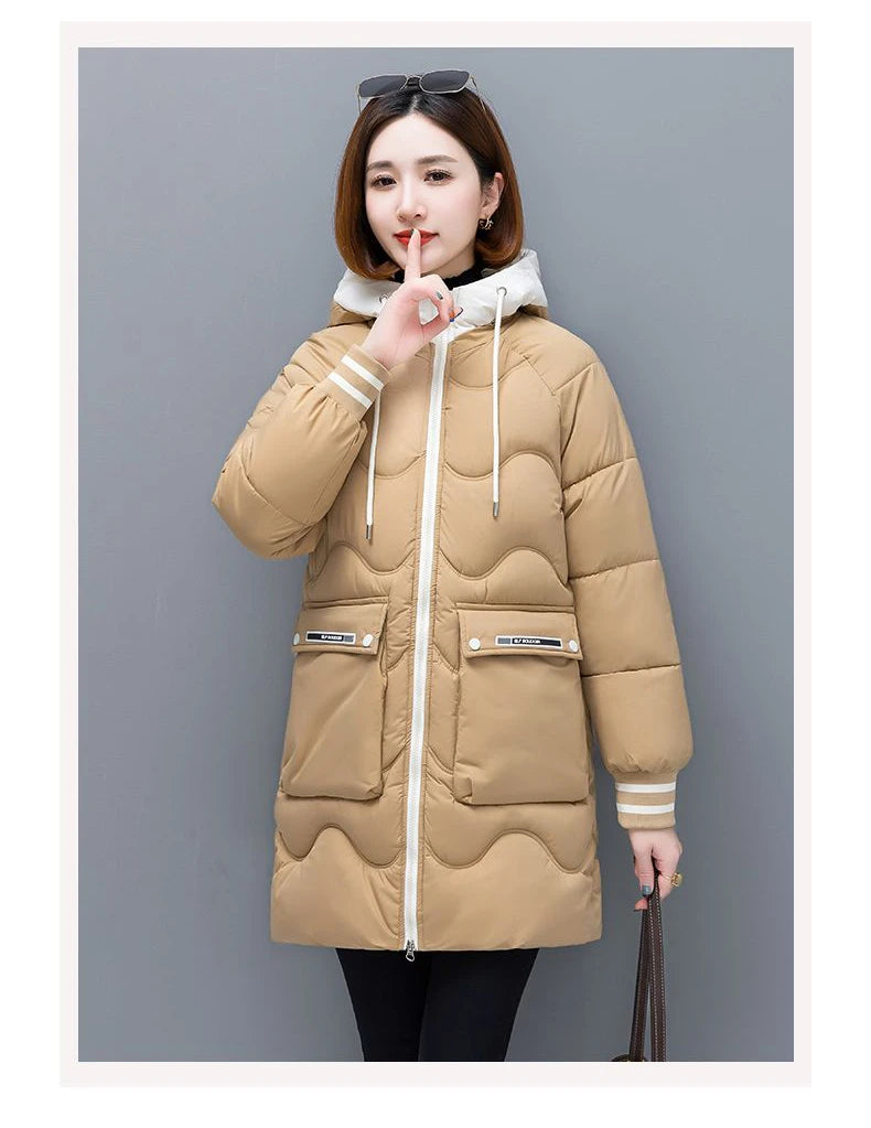Long Winter Jacket Women Down Cotton Coats New Cotton Padded Puffer Parka Coat Women Hooded Outwear Thicken Warm Jacket 4XL
