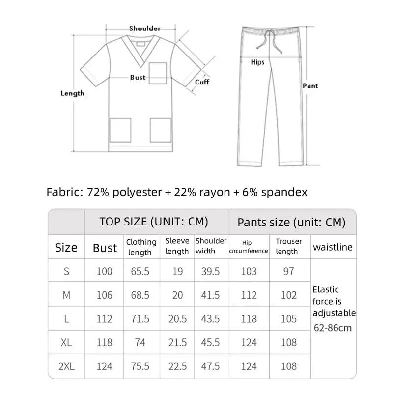 Pet Grooming Institution Scrubs Set High Quality Spa Uniforms Unisex V-Neck Work Clothes Medical Suits Clothes Scrubs Tops Pants