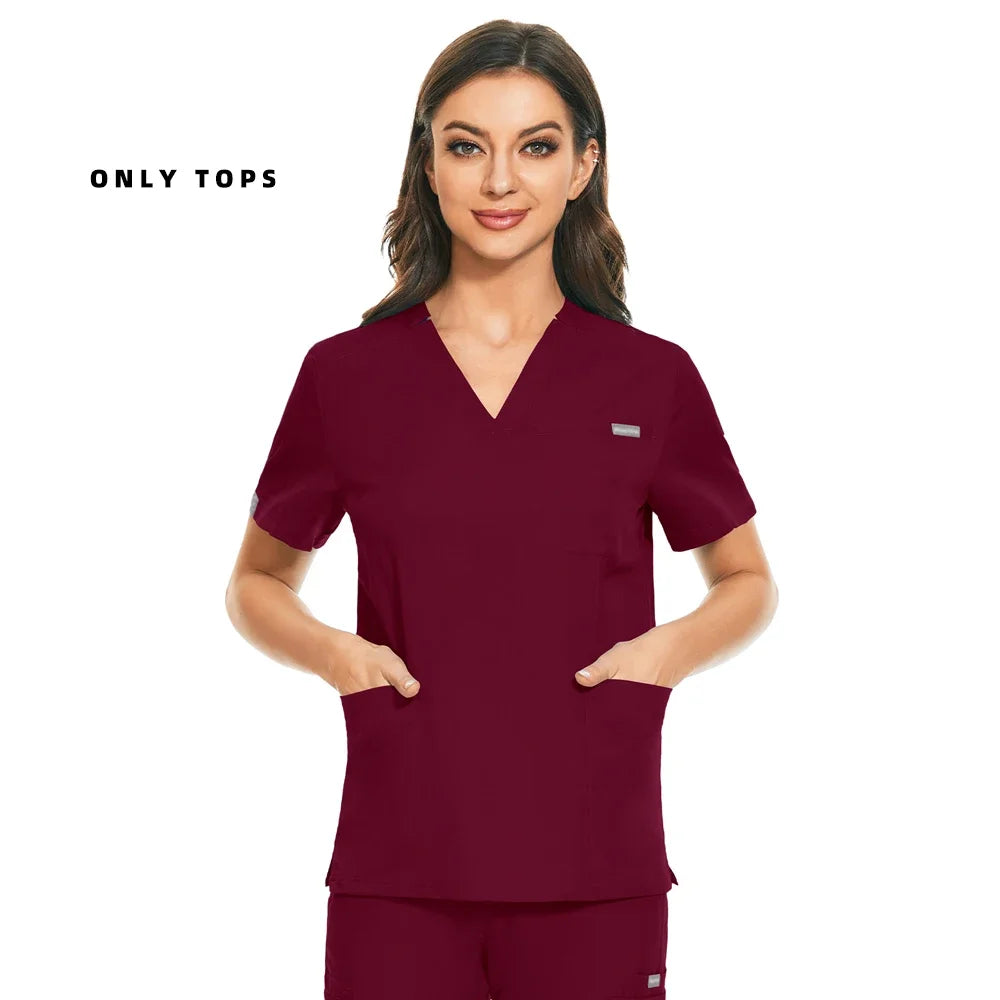 Medical Uniform Lab Clothes Women Mens Scrubs Tops Nurse Nursing Uniform Vet Costume Spa Workwear Hospital Surgery Work Shirts