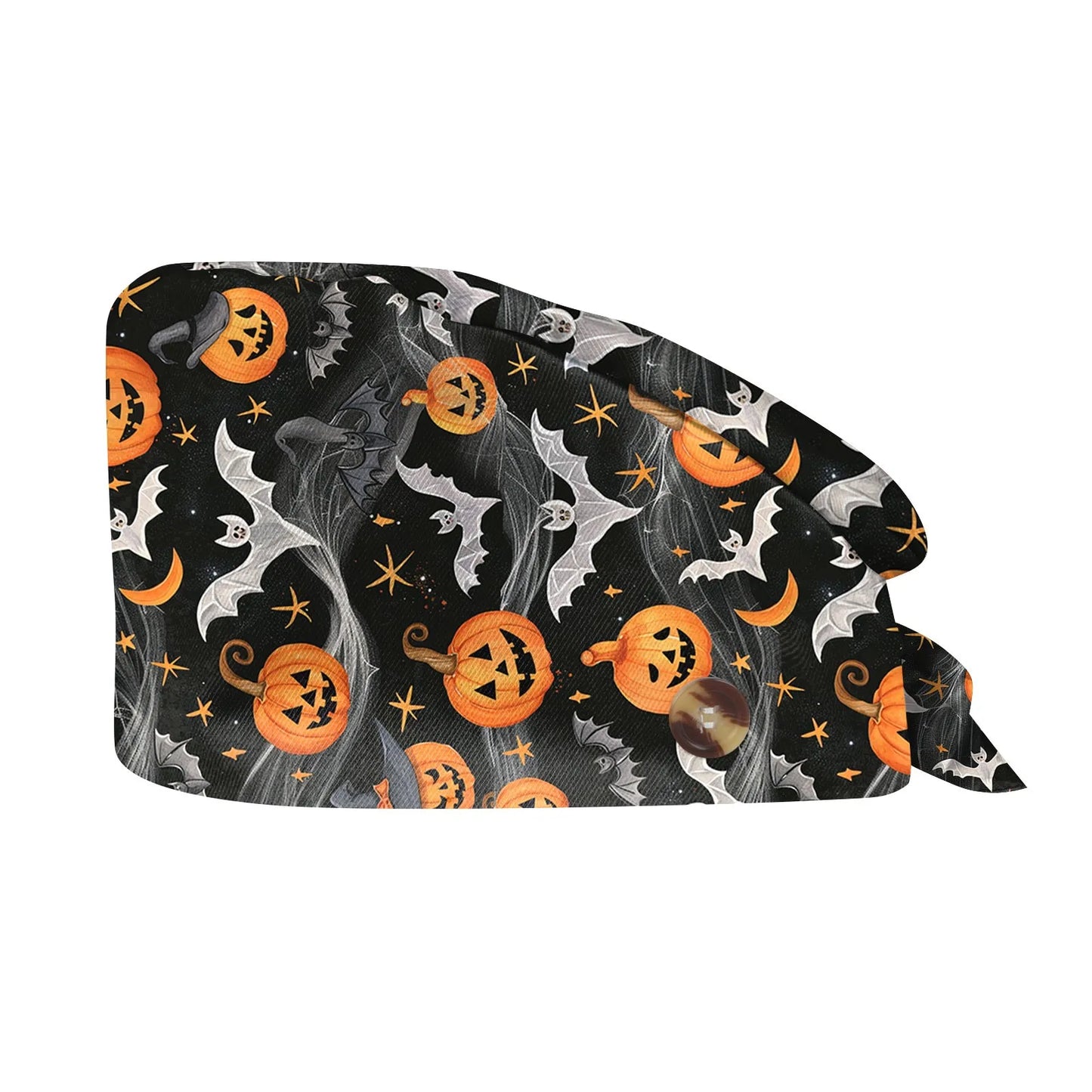 Halloween Cartoon Printing Scrubs Caps Hat Women Nurse Cap Pet Clinic Work Hat Scrub Hats Festive Accessories Nurse Hat