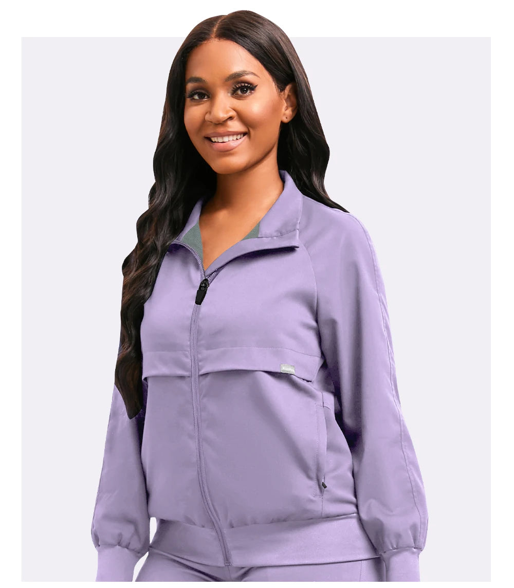 Oversized Long Sleeve Jacket With Pocket Medical Scrub Top Thick Warm Up Coat Doctor Nurse Uniform Hospital Workwear Clinic Coat