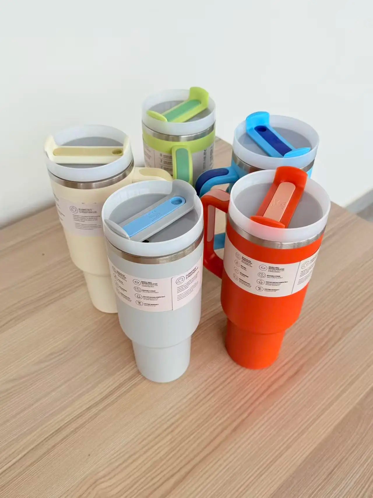 40oz Stainless Steel Vacuum Mug Double-Wall Insulated Travel Cup with Handle Straw Lid for Hot And Cold Beverages