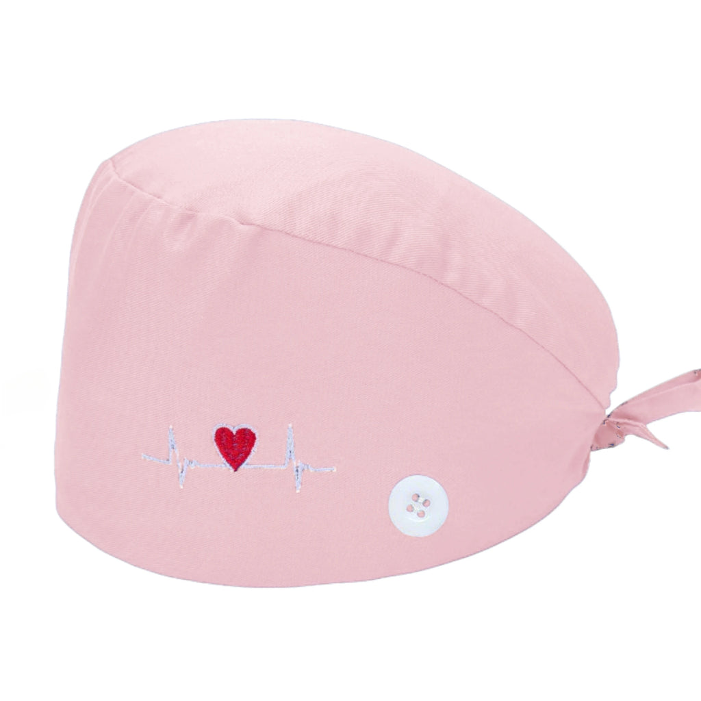 Solid color scrub cap with button pet grooming working Caps surgical cap Lab work hat womens Scrub hats nurse accessories
