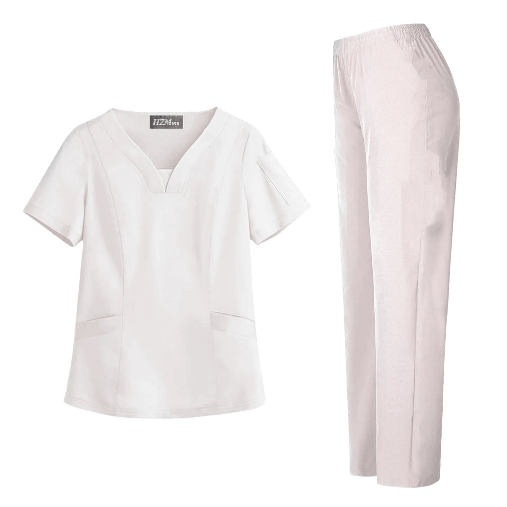 Surgical Uniforms Woman Scrub Set Medical Nurse Beauty Salon Workwear Clinical Scrubs Top + Pant Spa Doctor Nursing Tunic Suit