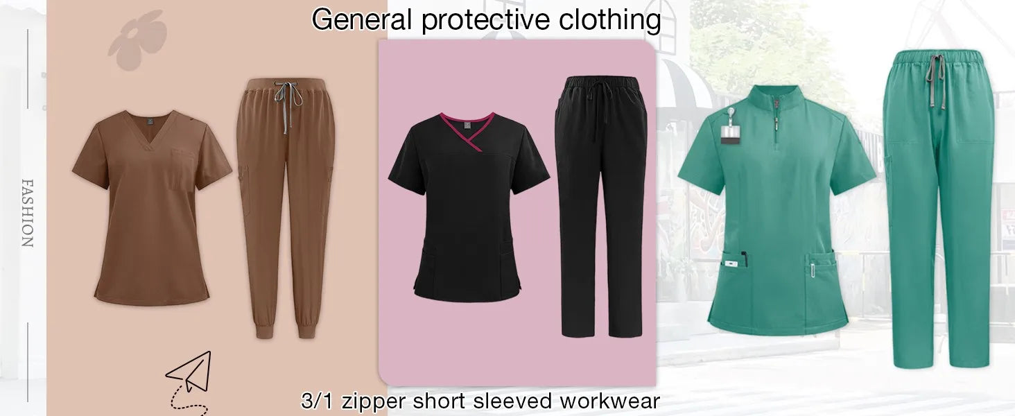 Nursing Beauty Salon Work Clothes Short sleeved Health Services Nursing Suits Summer Fashion Pet Surgical Doctor Costume Women
