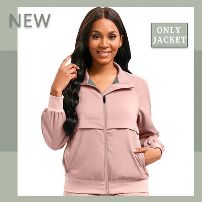 Oversized Long Sleeve Jacket With Pocket Medical Scrub Top Thick Warm Up Coat Doctor Nurse Uniform Hospital Workwear Clinic Coat