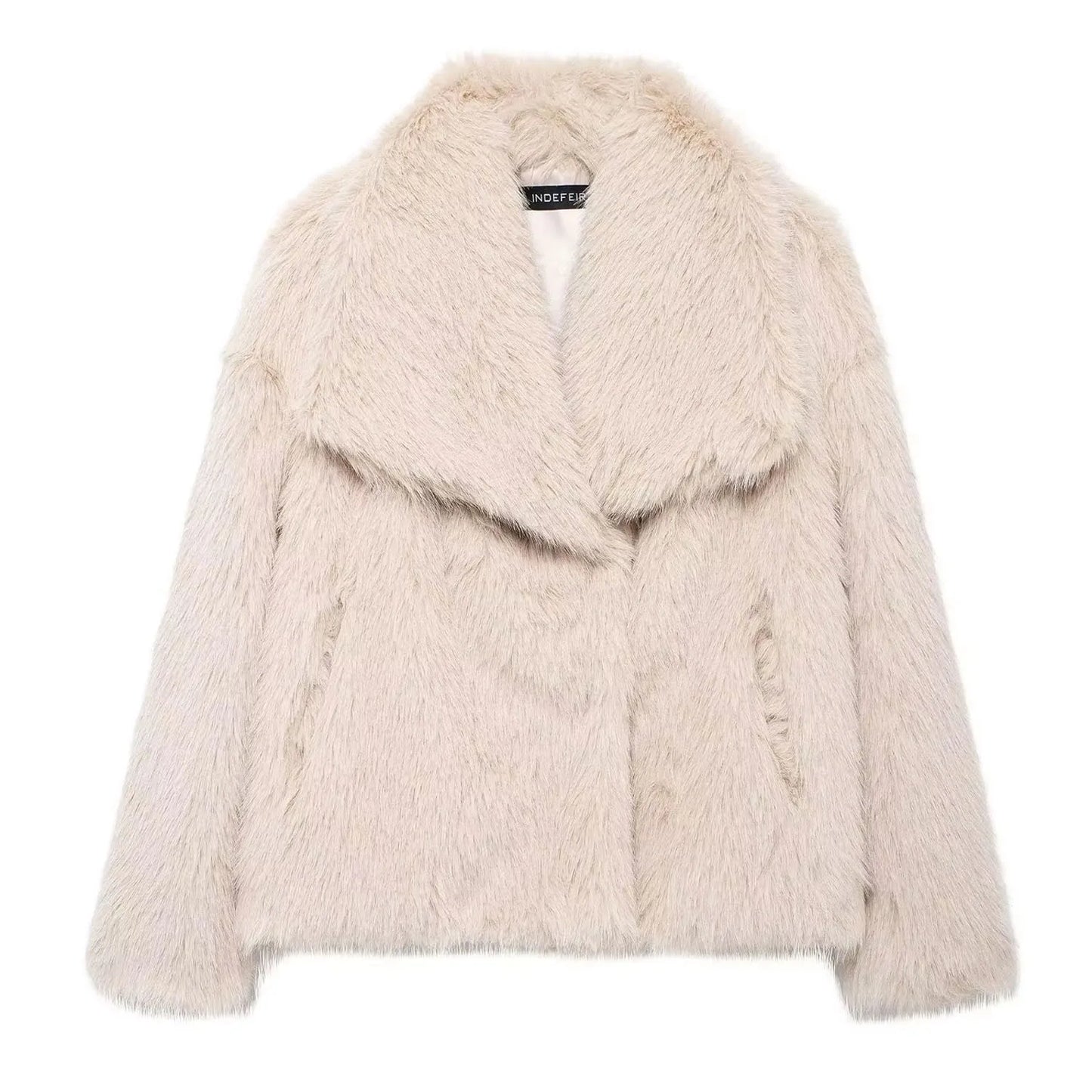 Winter Coats For Women Fashion New Faux Fur Long Sleeves Loose Coat Female Versatile High Street Women's Cardigan