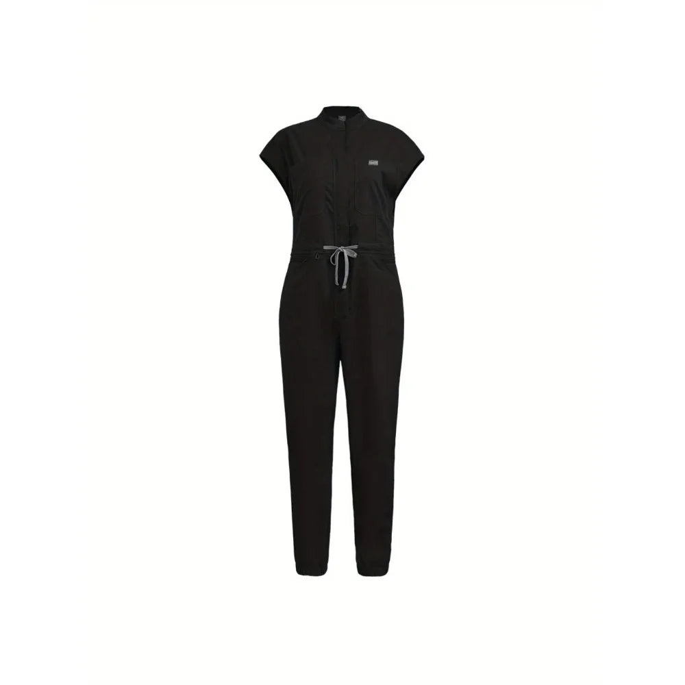 Comprehensive Training Outfit Scrubs Set Uniform Jogger Suit Stretch with Multi Pocket for Esthetician Workwear Jumpsuit