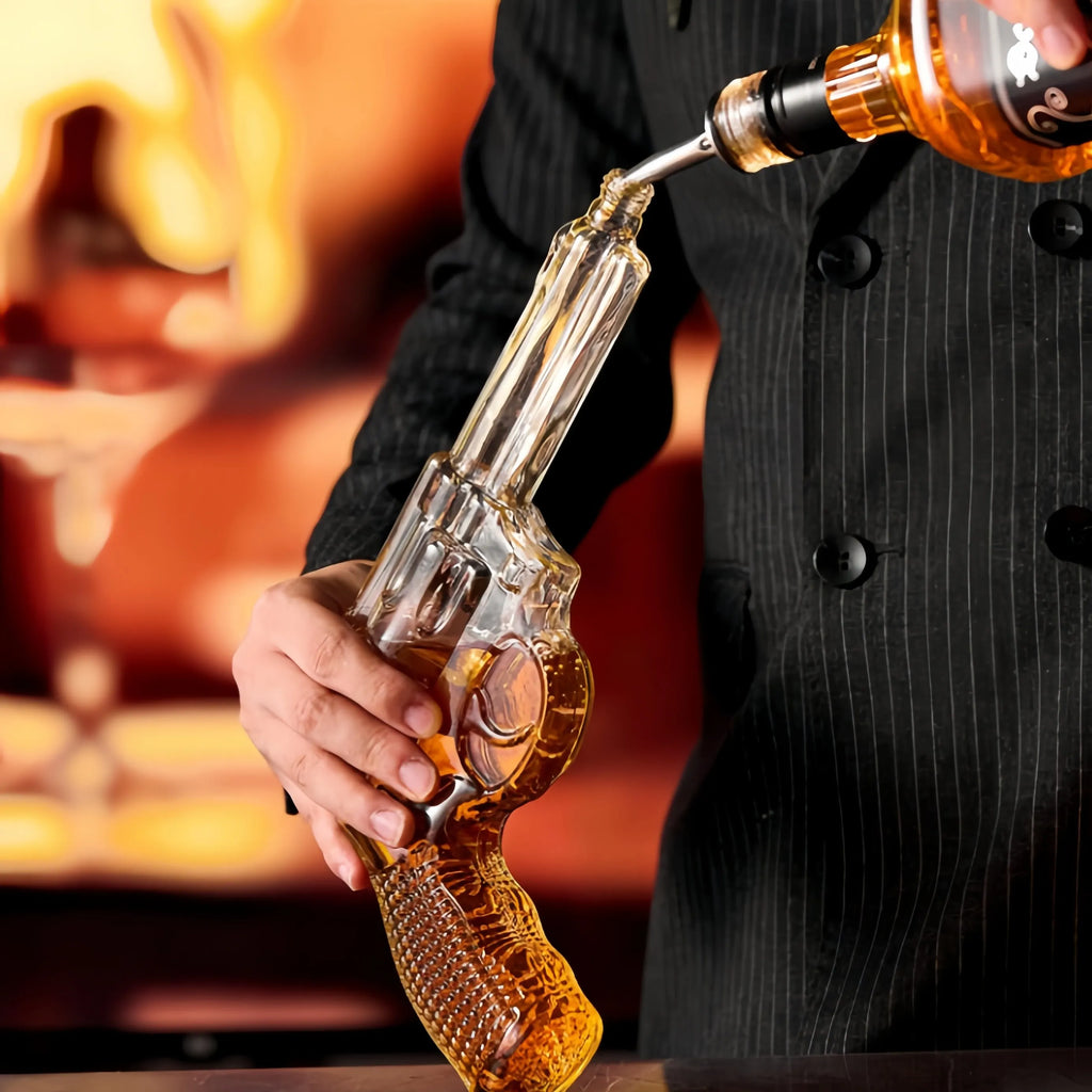 Birthday Gifts for Men Dad Whiskey Gun Decanter Set with Shot Glasses Stocking Stuffers Military Presents dispenser Bar Drinking