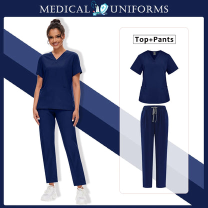 Wholesale Scrubs Set Nurse Dental Straight Surgery Suit Operating Room Clothing Medical Nurse Uniform Hospital Working Work Wear