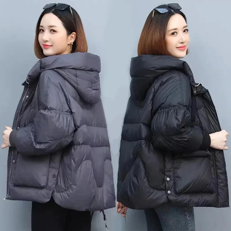 Winter Clothes Women Basic Jackets Warm Thick Down Cotton Jacket Female Short Hooded Fashion Padded-Cotton Jacket Parkas
