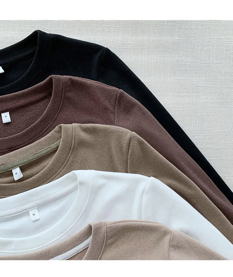Winter Women Sweater T Shirt Women  Oversize T-Shirt Woman Clothes Female Tee Tops Pullover Long Sleeve Tube Knitted Tshirt Top