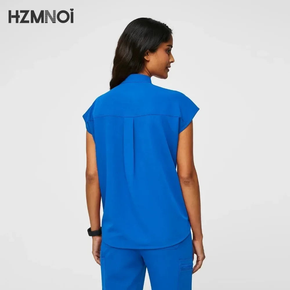 Scrub Sets Nurse Surgical Uniform Women Summer Slim Comfortable Oral Doctor Work Wear Short Sleeve Sets Operating Room Clothes