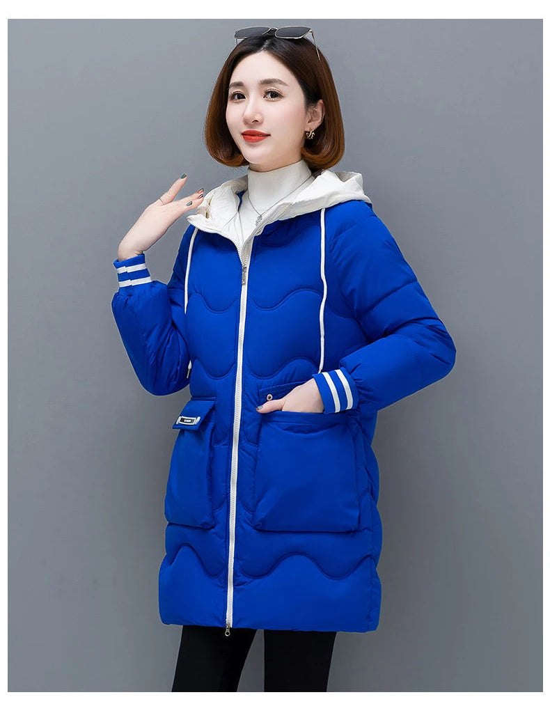 Long Winter Jacket Women Down Cotton Coats New Cotton Padded Puffer Parka Coat Women Hooded Outwear Thicken Warm Jacket 4XL