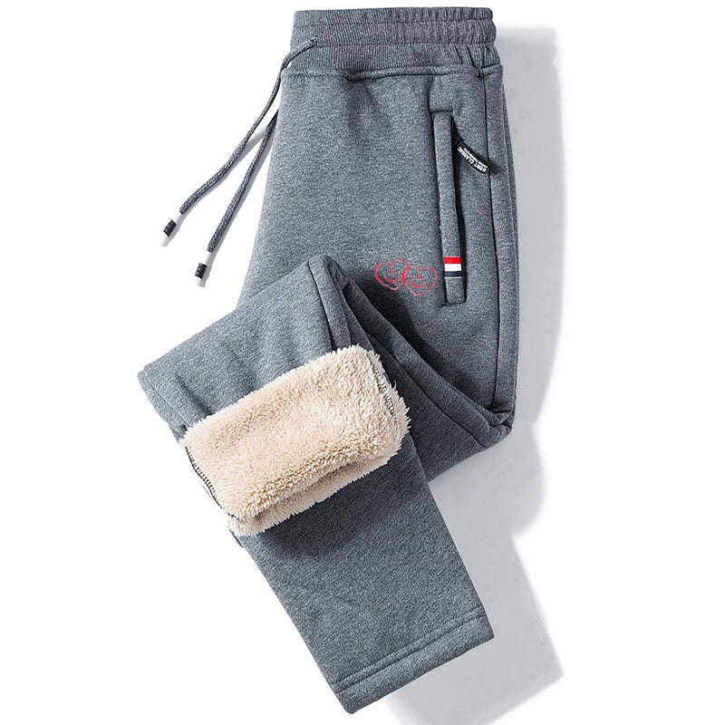 Winter Pants Men Lambswool Warm Thick Casual Thermal Sweatpants Male Trousers Brand Fashion Men Joggers Plus Size